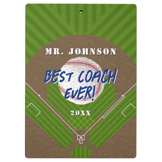 Beste coach Ever Honkbal Klembord (Achterkant)