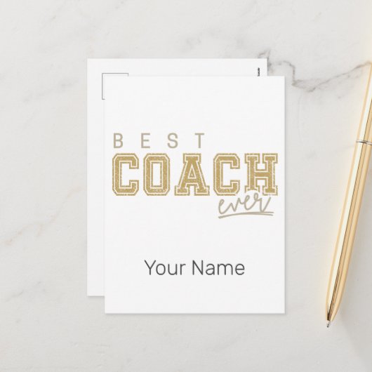 Beste coach Ever Trainer  Design voor Docent Feestdagenkaart (Voorkant / Achterkant in situ)