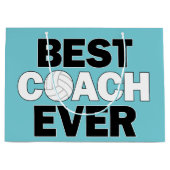 Beste coach Ever Volleyball Coach Gift Bag Groot Cadeauzakje (Voorkant)