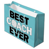 Beste coach Ever Volleyball Coach Gift Bag Groot Cadeauzakje (Voorkant Gekanteld)