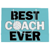 Beste coach Ever Volleyball Coach Gift Bag Groot Cadeauzakje (Achterkant)