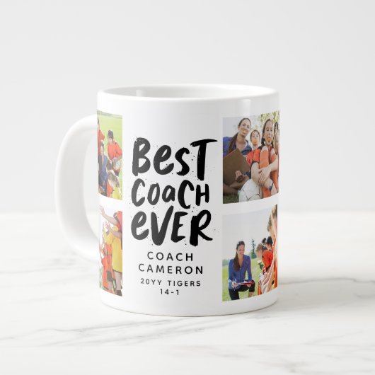 Beste coach ooit 7 cadeau voor fotocollage team grote koffiekop (Links)