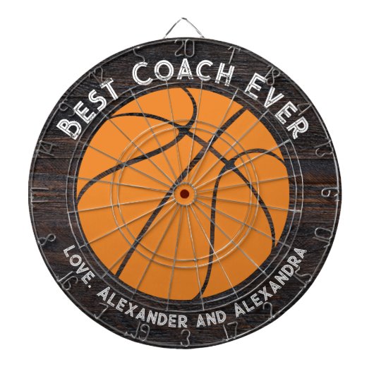 Beste coach ooit Basketball Dartbord (Voorkant)