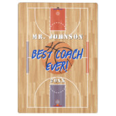 Beste coach ooit Basketball Klembord (Achterkant)