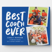 Beste coach ooit blauw twee fototeam bedankt fotoplaat (Voorkant)