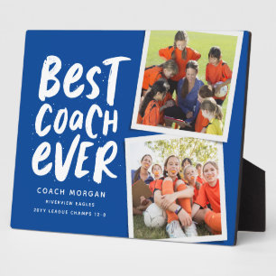 Beste coach ooit blauw twee fototeam bedankt fotoplaat