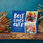 Beste coach ooit blauw twee fototeam bedankt fotoplaat (Zijkant)