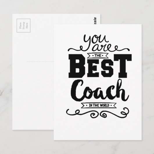 Beste coach ooit briefkaart (Voorkant / Achterkant)