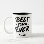 Beste coach Ooit - Custom Name Gift Tweekleurige Koffiemok (Links)