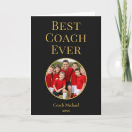 Beste Coach Ooit Elegant Zwart Goud Bedankkaart