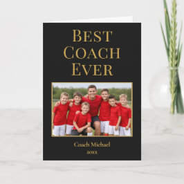 Beste Coach Ooit Elegante Zwarte Goud Bedankkaart
