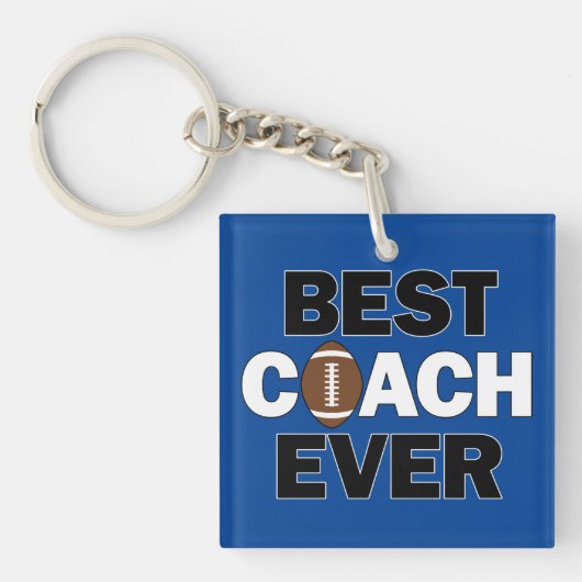 BESTE COACH OOIT Football Coach's aangepaste poort Sleutelhanger (voorkant)