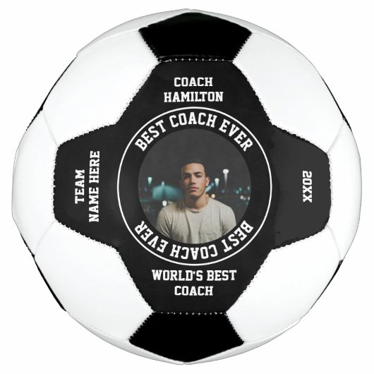 Beste coach ooit Foto gepersonaliseerd Voetbal (Voorkant)
