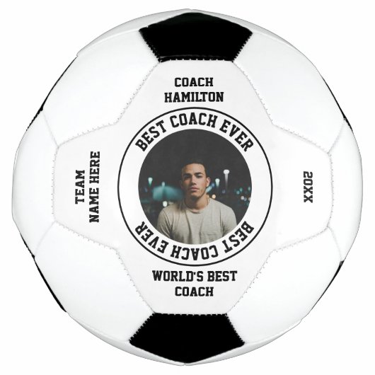 Beste coach ooit Foto gepersonaliseerd Voetbal (Voorkant)