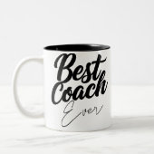 Beste coach ooit gepersonaliseerde waardering gesc tweekleurige koffiemok (Links)