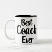 Beste coach ooit gepersonaliseerde waardering gesc tweekleurige koffiemok (Links)