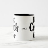 Beste coach ooit gepersonaliseerde waardering gesc tweekleurige koffiemok (Center)