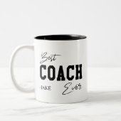 Beste coach ooit gepersonaliseerde waardering gesc tweekleurige koffiemok (Links)