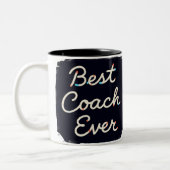 Beste coach ooit gepersonaliseerde waardering tweekleurige koffiemok (Links)