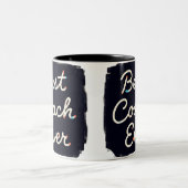 Beste coach ooit gepersonaliseerde waardering tweekleurige koffiemok (Center)