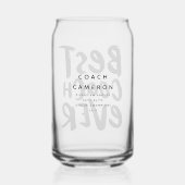 Beste coach ooit leuk zwart gepersonaliseerd sport blikvorm glas (Achterkant)