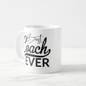 Beste coach ooit leuk zwart wit sport gepersonalis koffiemok (Voorkant links)