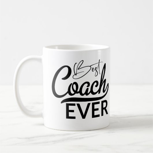 Beste coach ooit leuk zwart wit sport gepersonalis koffiemok (Links)