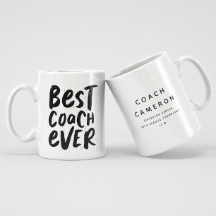 Beste coach ooit leuk zwart wit sport grote koffiekop