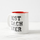 Beste coach ooit | Leuke gepersonaliseerde cadeaus Tweekleurige Koffiemok (Voorkant links)
