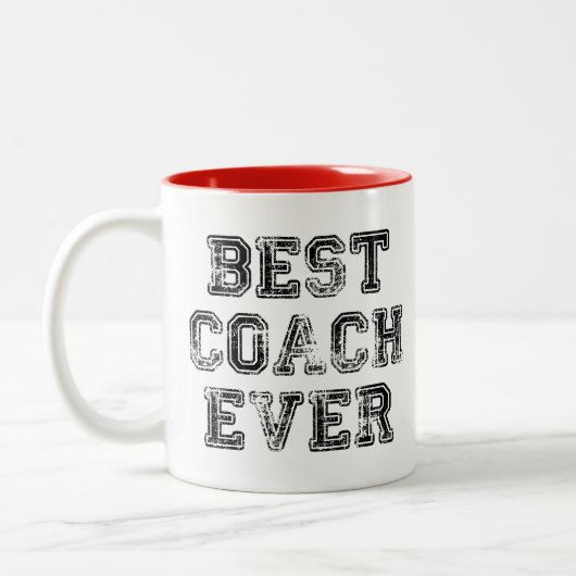Beste coach ooit | Leuke gepersonaliseerde cadeaus Tweekleurige Koffiemok (Links)