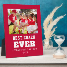 Beste coach ooit naam Jaar Team Foto rood wit