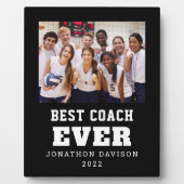 Beste coach ooit naam Jaar Team Foto zwart Fotoplaat (Voorkant)