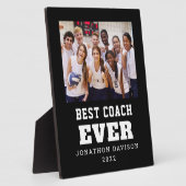 Beste coach ooit naam Jaar Team Foto zwart Fotoplaat (Zijkant)