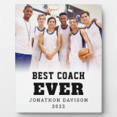Beste coach ooit naam Jaar Team Fotobekleding Plaq Fotoplaat (Voorkant)