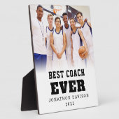 Beste coach ooit naam Jaar Team Fotobekleding Plaq Fotoplaat (Zijkant)
