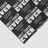 Beste coach ooit naam jaar wit zwart tissuepapier (Detail)