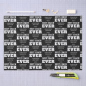 Beste coach ooit naam jaar wit zwart tissuepapier (Craft)