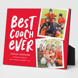 Beste coach ooit rood twee fototeam bedankt fotoplaat
