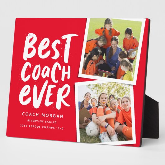 Beste coach ooit rood twee fototeam bedankt fotoplaat (Zijkant)