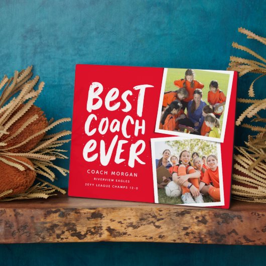 Beste coach ooit rood twee fototeam bedankt fotoplaat (Zijkant)