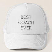 BESTE COACH OOIT School Sport Team Modern Fun Trucker Pet (Voorkant)