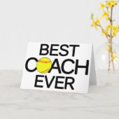 Beste coach ooit Softball Coach Wenskaart Kaart (Gele Bloem)