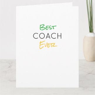 Beste Coach Ooit Teamkleuren School Sport Motto Kaart