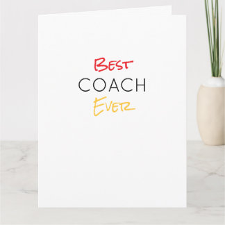 Beste Coach Ooit Teamkleuren School Sport Motto Kaart