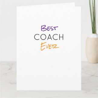 Beste Coach Ooit Teamkleuren School Sport Motto Kaart
