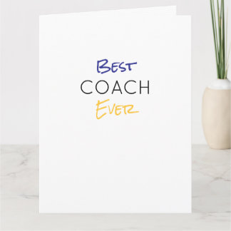 Beste Coach Ooit Teamkleuren School Sport Motto Kaart