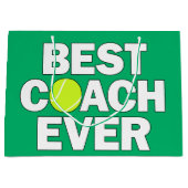 Beste coach ooit Tennis Coach Gift Bag Groot Cadeauzakje (Voorkant)