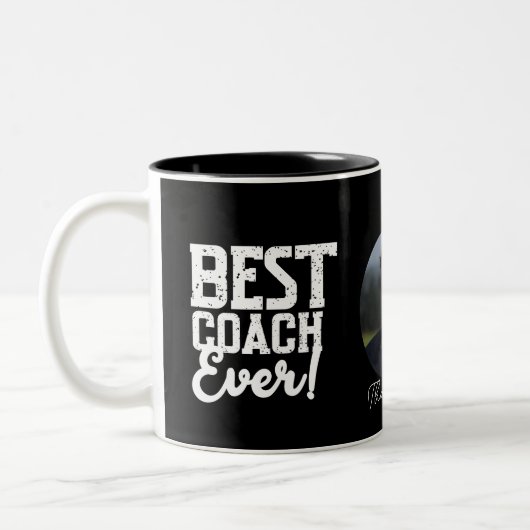Beste coach ooit tweekleurige koffiemok (Links)