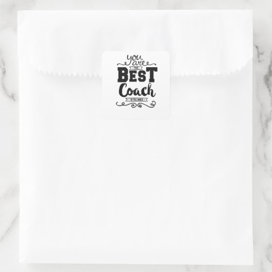 Beste coach ooit vierkante sticker (Tas)