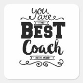 Beste coach ooit vierkante sticker (Voorkant)